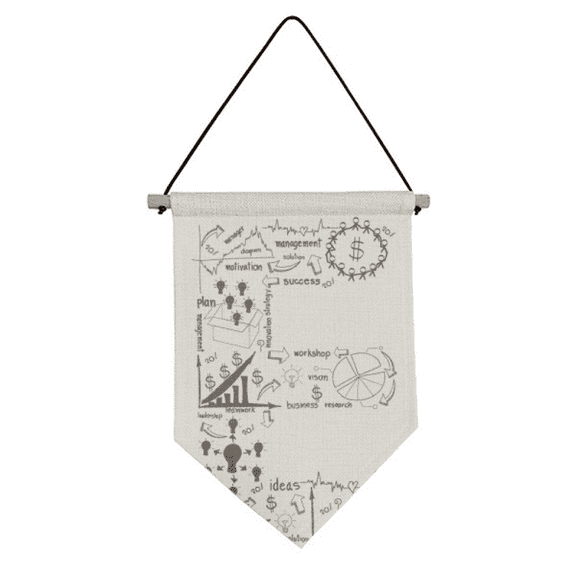 Simple Work Brainstorm Data Curve Illustration Canvas Flag Hanging Wall Art Decor Banner