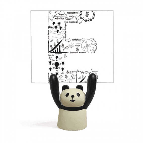Simple Work Brainstorm Data Curve Illustration Memo Holder Cartoon Animal Panda Stand Decoration