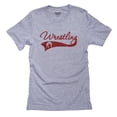 thumbnail image 1 of Simple Wrestling With Iconic Graphic Font Men's Grey T-Shirt, 1 of 2