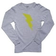 thumbnail image 1 of Simple Yellow Lightning Bolt - Cool Large Graphic Men's Long Sleeve Grey T-Shirt, 1 of 2
