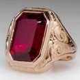 thumbnail image 1 of Simple Zircon Inlaid Large Gemstone Men's Business Ring, 1 of 3