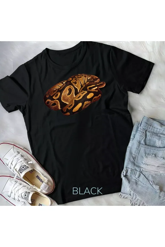 Simple and Bold Ball Python Snake and Reptile Lover Graphic Design New Unisex T-Shirt