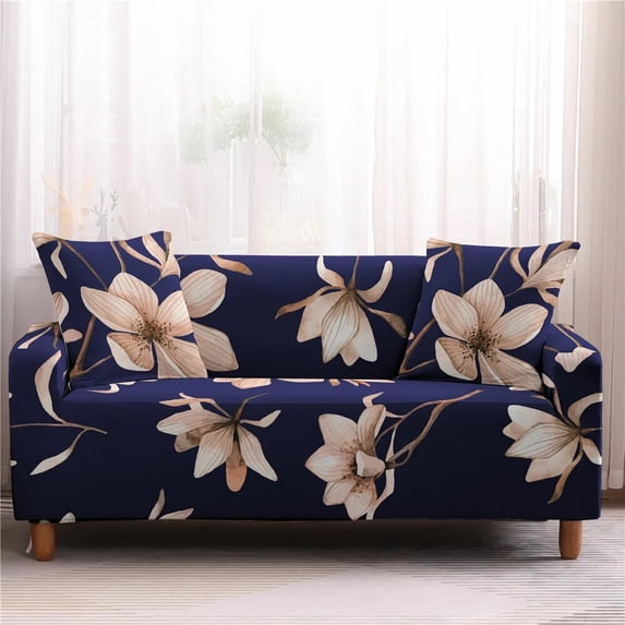 Simple and Fresh Floral Print Sofa Cover Polyester All-inclusive Bedroom Living Room Decor Multi-seater Cushion Cover Funda Sofa