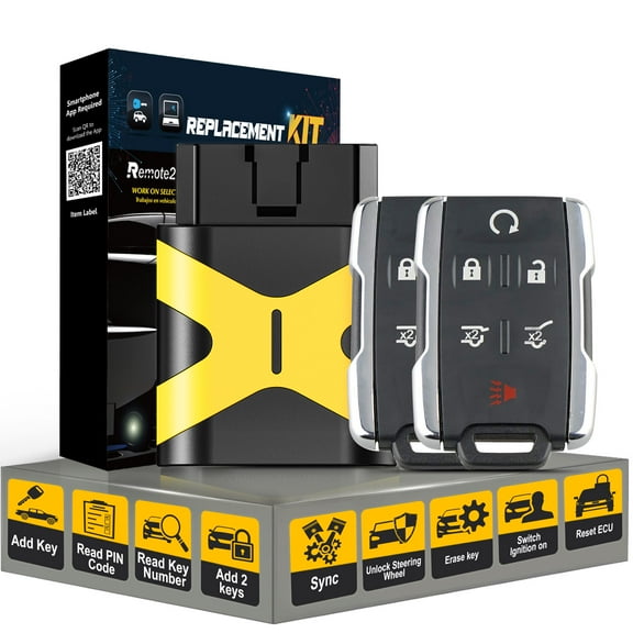 Simple and Safe Self Programmable Car Remote Control for No Working Remote Replacement for GMC and Chevy with FCC: M3N-32337100