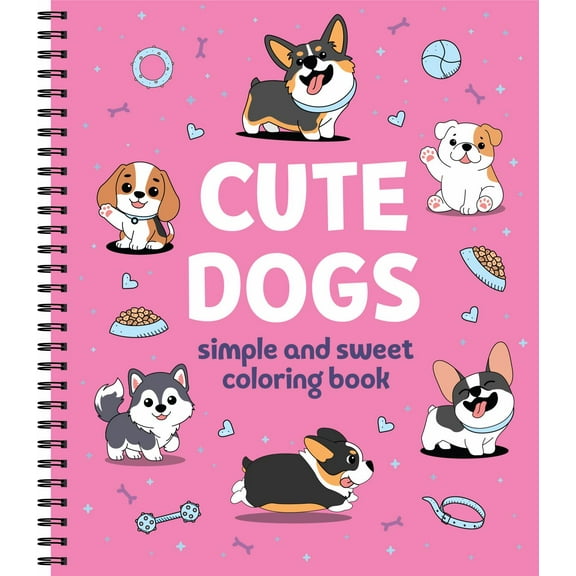 Simple and Sweet Coloring Book: Cute Dogs, 64 pages (Spiral-Bound)