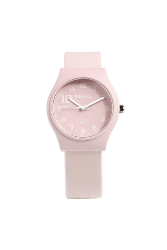 Simple and Versatile Plastic Women's Candy Watch with Multiple Colors and Slight Waterproof Function