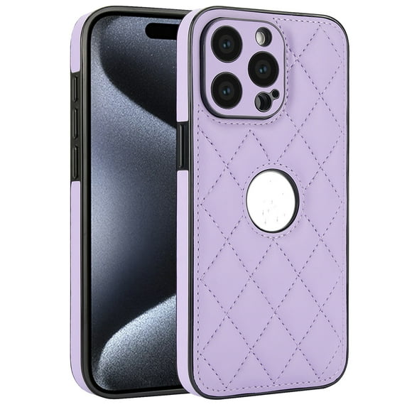 Simple and stylish fine hole leather phone case suitable for Iphong 15 Pro Max, anti-fall protective cover