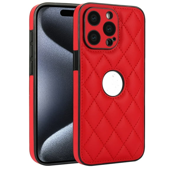 Simple and stylish leather phone case for iPhone 13 ProMax, fine hole protective cover