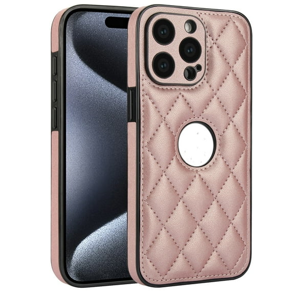 Simple and stylish leather phone case for iPhone 15 Pro, fine hole protective cover