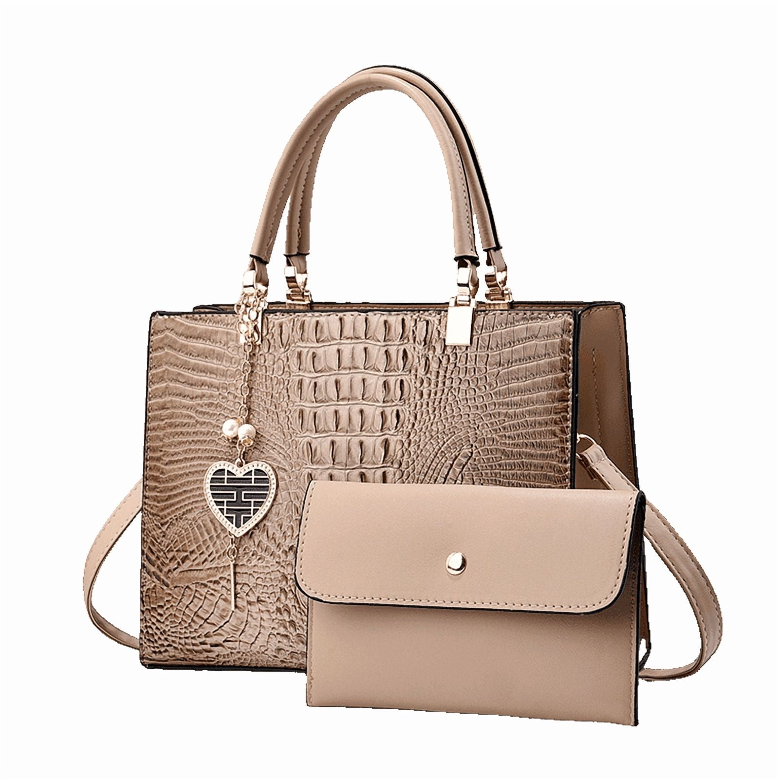 New large-capacity solid-color minimalist crocodile-pattern shoulder bag for cross-body use.