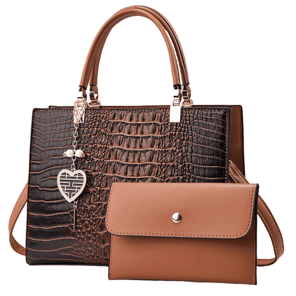 Crocodile Double Bag Set Handbag, 2-Piece