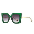 thumbnail image 1 of Simple fashion sunglasses with large frame, PC material, metal, high definition, Green, 1 of 5