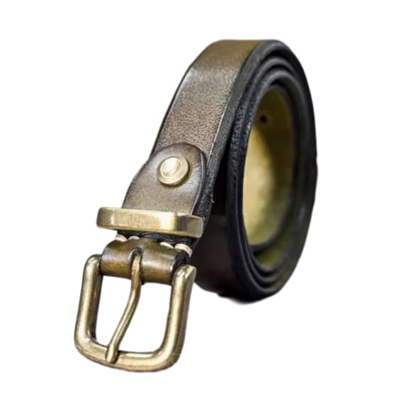Simple, first layer cowhide, women's belt, retro, copper buckle belt, genuine leather belt, versatile pin buckle.