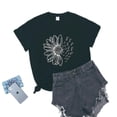 thumbnail image 1 of Simple flower print T-shirt European and American short-sleeved women's casual wish top-Black-M, 1 of 9