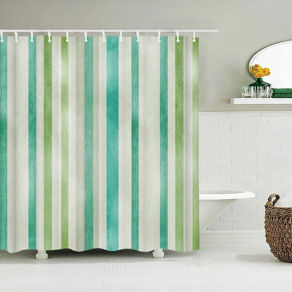 Simple leaves Fabric Shower Curtain Bathroom Curtains Geometric Pattern Bath Screen Waterproof Polyester with 12