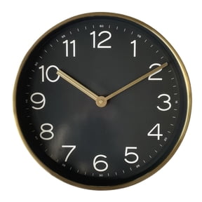 Simple metal circular wall clock silent battery powered versatile for home use