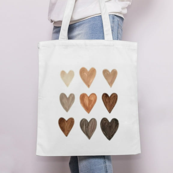 Simple pattern Customizable Eco-Friendly Canvas Tote Bag – Reusable Large Shoulder Bag for Shopping, Travel & Daily Use 13.8*15.7in/35*40cm