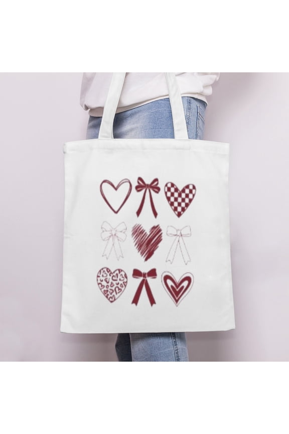 Simple pattern Customizable Eco-Friendly Canvas Tote Bag – Reusable Large Shoulder Bag for Shopping, Travel & Daily Use 13.8*15.7in/35*40cm