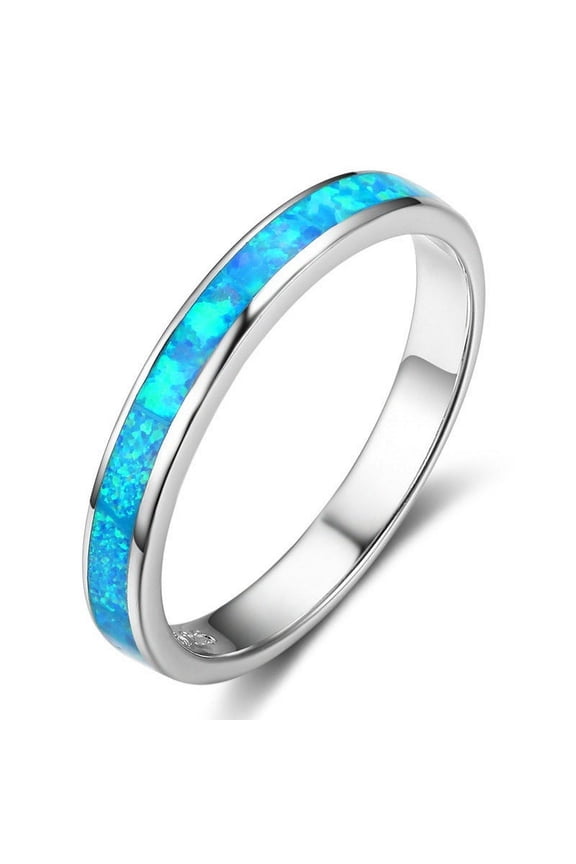 Simple single-circle opal ring