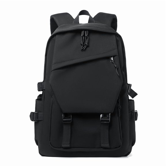 Simple solid color backpack,  travel backpack, plenty of storage space, very suitable for commuting, work and going out.