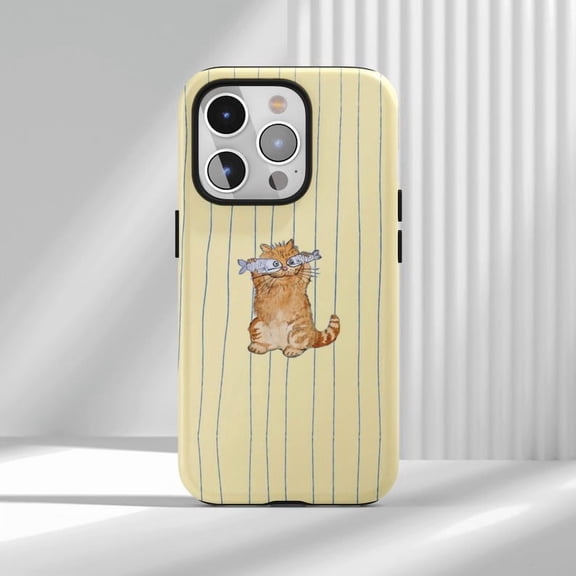 Simple stripe Cat and fish Clear Case Cat Creativity