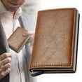 thumbnail image 1 of Simple toggle wallet,Simpl Wallet,Men's Genuine Leather Wallet,RFID Blocking,Cbrownit Card Holder Anti-theft,Auto Pop Up Wallets (brown), 1 of 9