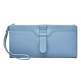 thumbnail image 1 of Simple wallet solid color large capacity student card bag multi-function wallet-blue, 1 of 5