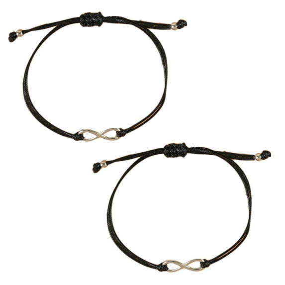 Simple wax braided adjustable infinity bracelet