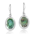 thumbnail image 1 of Simple yet Elegant Oval Shaped Abalone Shell and Sterling Silver Dangle Earrings, 1 of 5