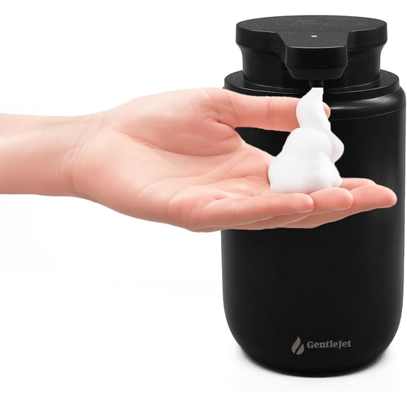 SimpleFoam Automatic Foaming Soap Dispenser Touchless Sensor, USB-C Rechargeable, IPX5 Waterproof, Dual Output for Bathroom Kitchen Sink, ABS Compact Design