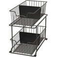 thumbnail image 1 of SimpleHouseware 2 Tier Cabinet Wire Basket Drawer Organizer, Brown, 1 of 4
