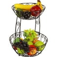 SimpleHouseware 2Tier Countertop Fruit Basket Bowl Storage, Bronze