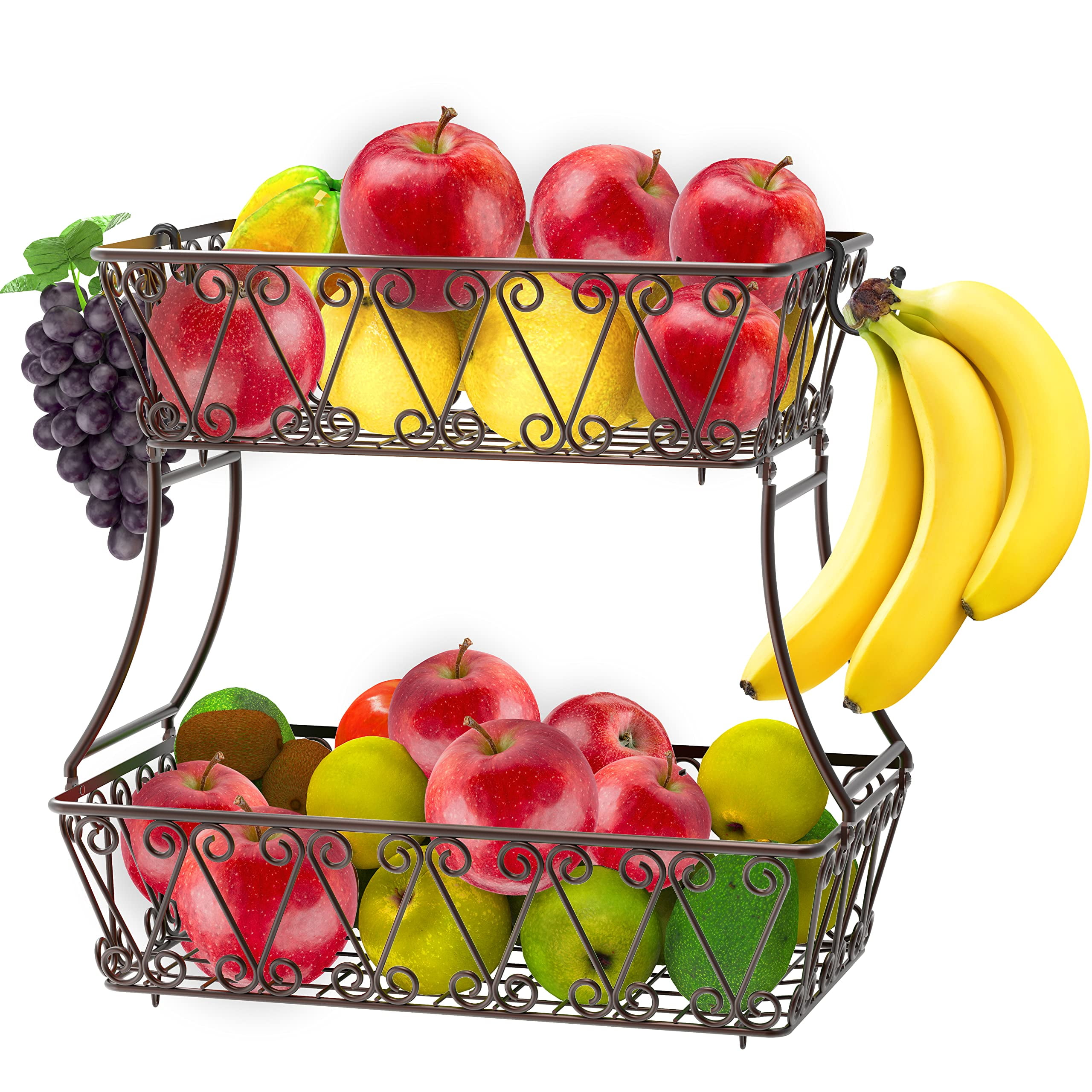Fruit Basket Bowl Nut Storage Container With Dividers Minimalist