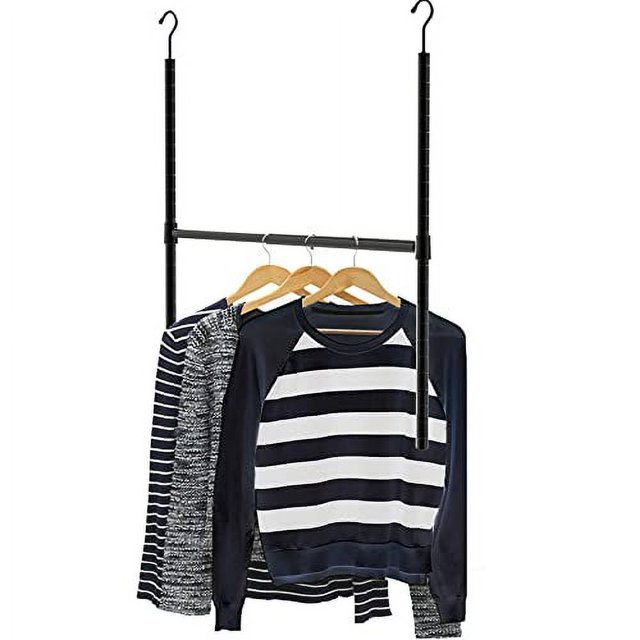 SimpleHouseware Adjustable Closet Hanging Rod, Black Houseware's
