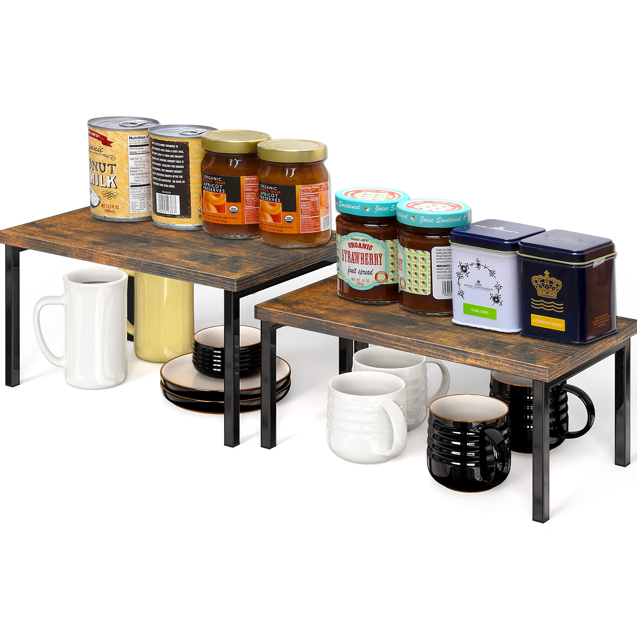 Simple Houseware Expendable Kitchen Counter Shelf Organizer, White,  Plastic, 23.2 L x 9.8 W x 8.7 H