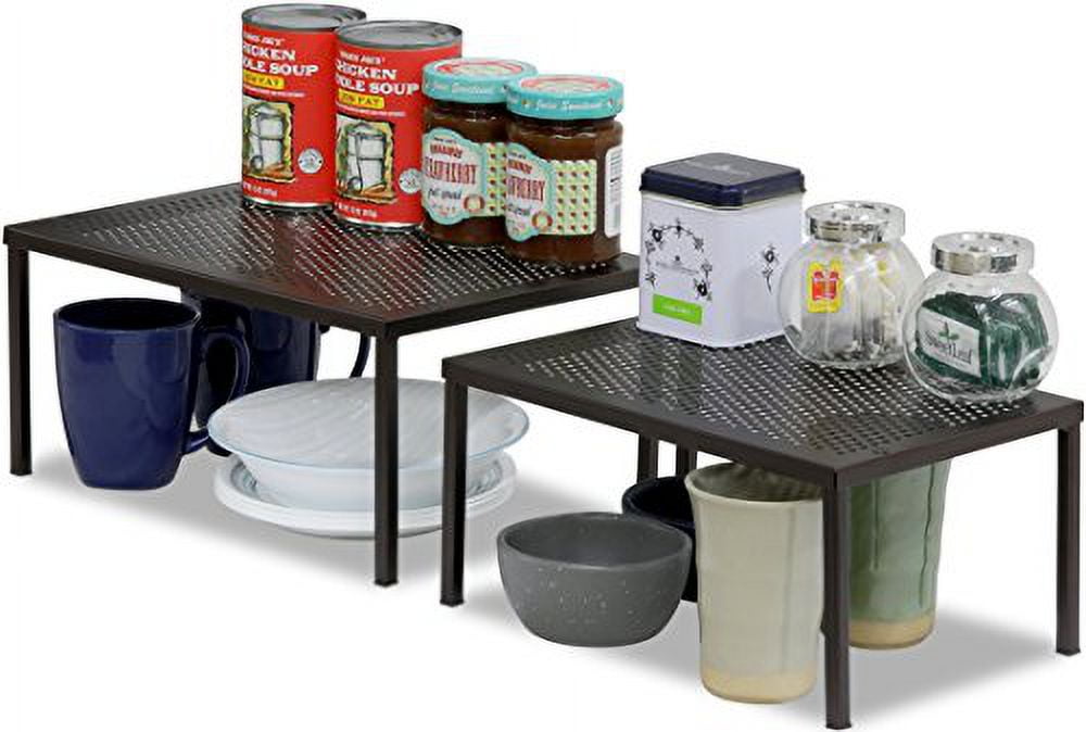 Bronze Expandable Stackable Kitchen Cabinet and Counter Shelf Organizer