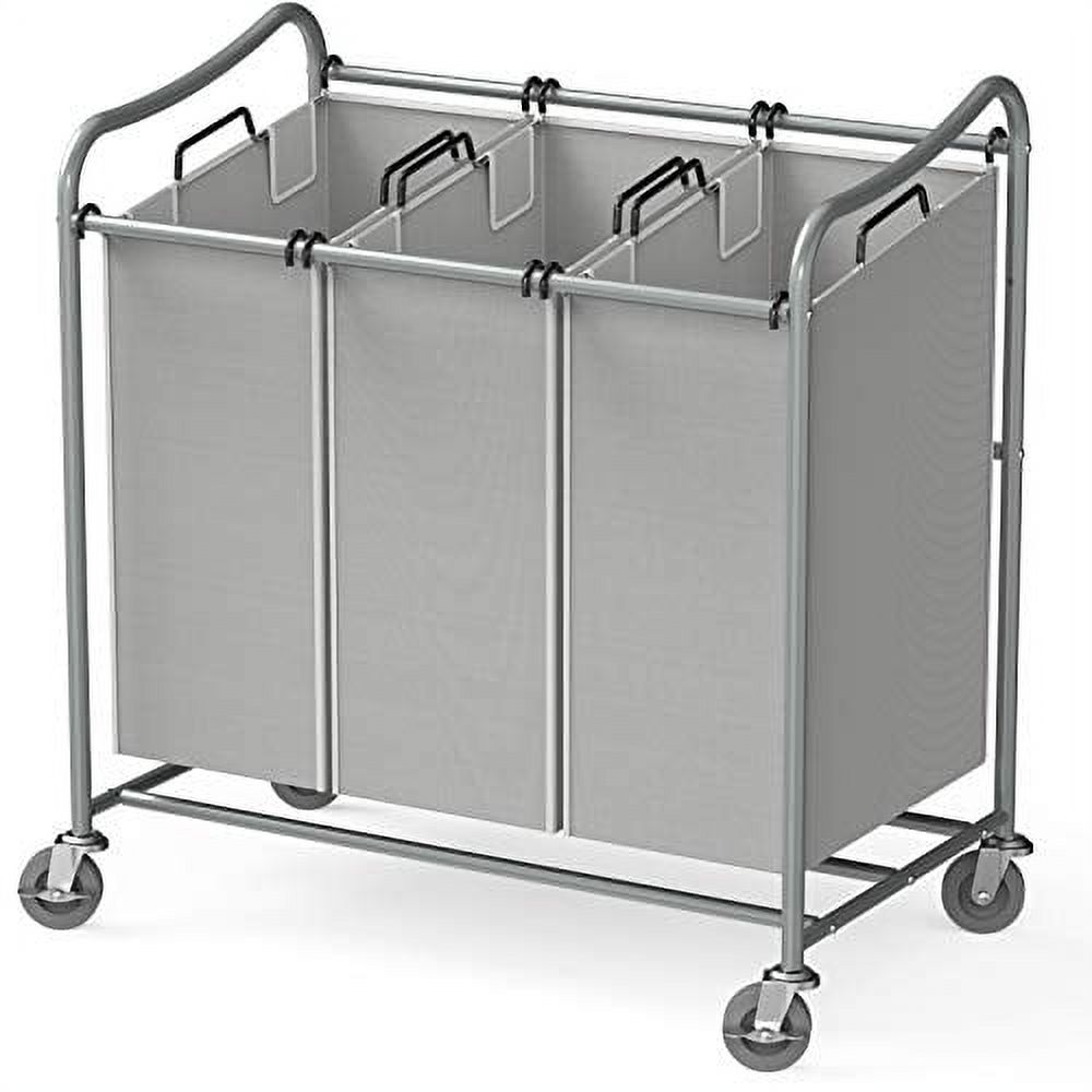 Mainstays 3Bin Laundry Sorter, Silver