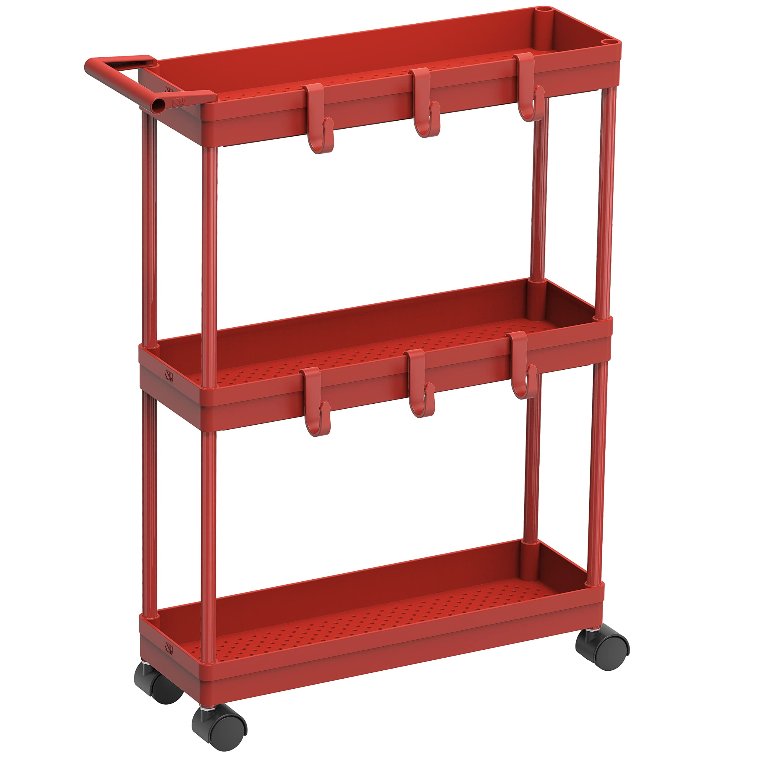 KPX Slim Rolling Storage Cart Kitchen Small Shelves Organizer with