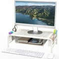 SimpleHouseware Metal Desk Monitor Stand Riser with Organizer Drawer