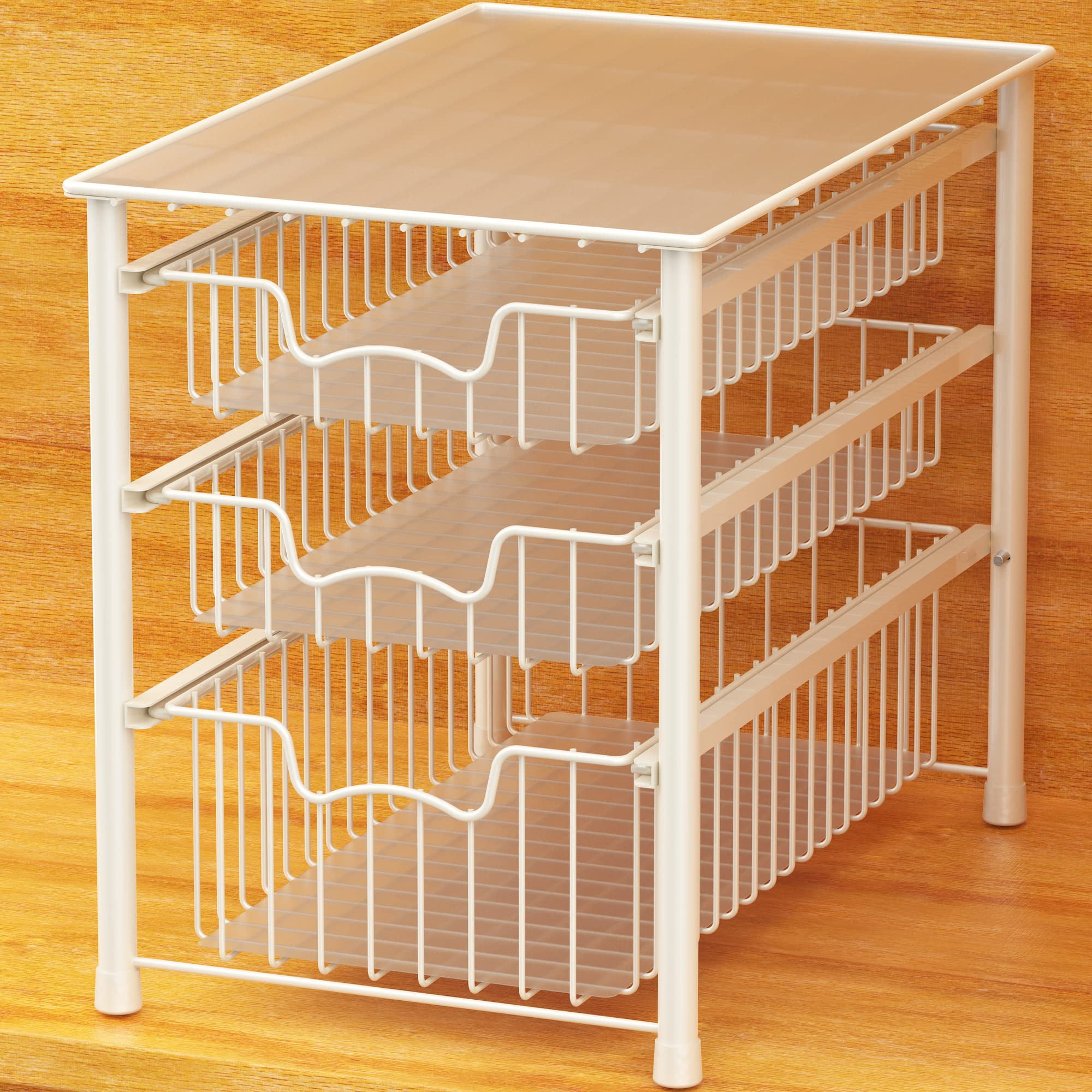 Simple Houseware Stackable 2 Tier Sliding Basket Organizer Drawer