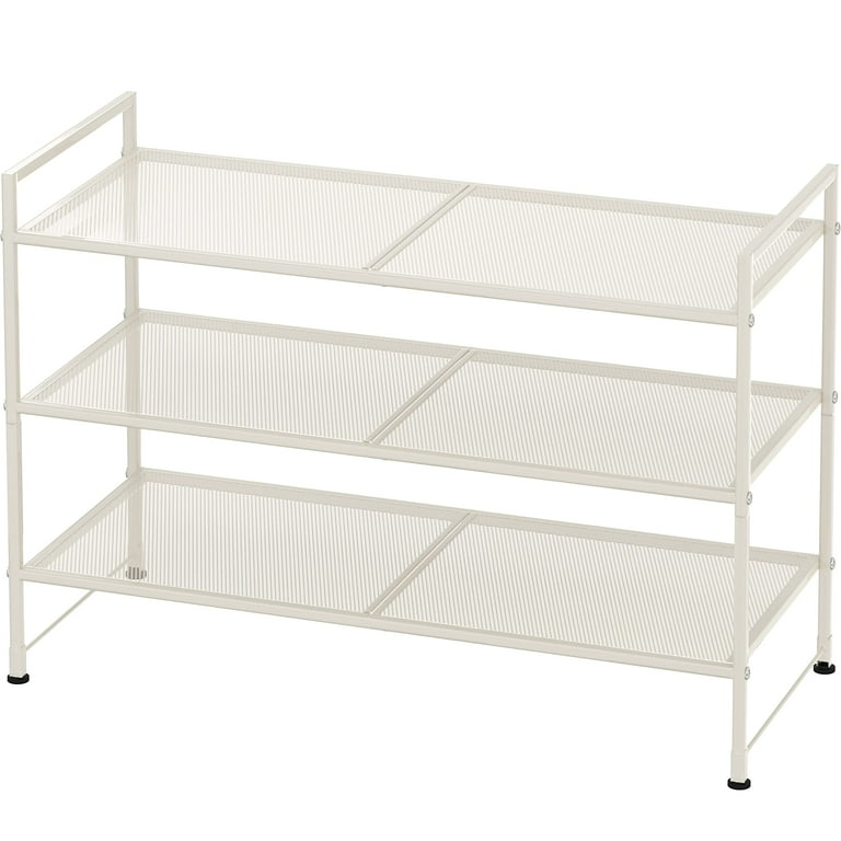 Simple Houseware 3 Tier Stackable Shelves Storage Utility Rack White Walmart