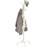 SimpleHouseware Standing Coat and Hat Hanger Organizer Rack, 12 Hooks White, Coat and Hat Stand