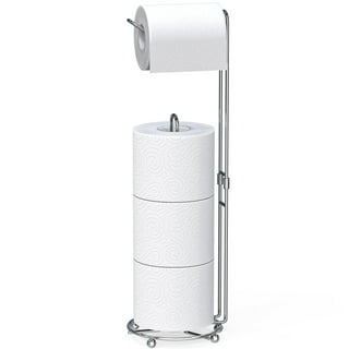 Metal Freestanding Toilet Paper Holder Paper Roll Holder Reserve 4-Rolls in  100% Metal Silver 670199 - The Home Depot