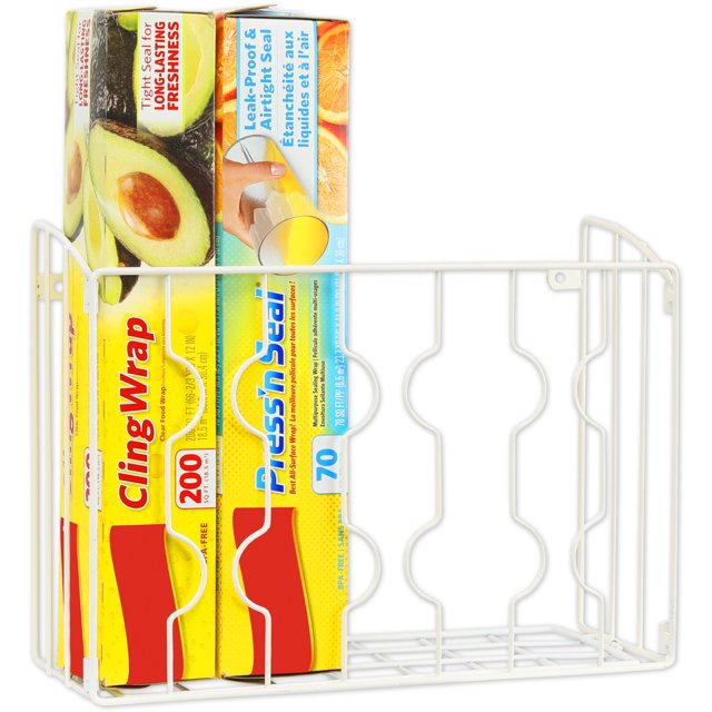 SimpleHouseware Wall Door Mount Kitchen Wrap and Foil Storage Organizer
