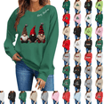 thumbnail image 1 of SimpleJoyi Womens Christmas Gnome Print Crewneck Long Sleeve Loose Fit Sweatshirt Top, 1 of 8