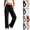 thumbnail image 1 of SimpleJoyi Womens Drawstring Sweatpants High Rise Wide Leg Pants with Pockets Loose Fit Casual Daily Trousers, 1 of 8