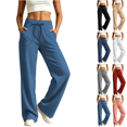 thumbnail image 1 of SimpleJoyi Womens Drawstring Sweatpants High Rise Wide Leg Pants with Pockets Loose Fit Casual Daily Trousers, 1 of 8