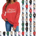 thumbnail image 1 of SimpleJoyi Womens Merry Christmas Print Crewneck Long Sleeve Loose Fit Sweatshirt Top, 1 of 7