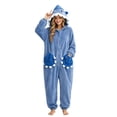 thumbnail image 1 of SimpleJoyi Womens Pajamas Shark Hooded Long Sleeve Plush Onesie Jumpsuit Pockets Sleepwear, 1 of 8