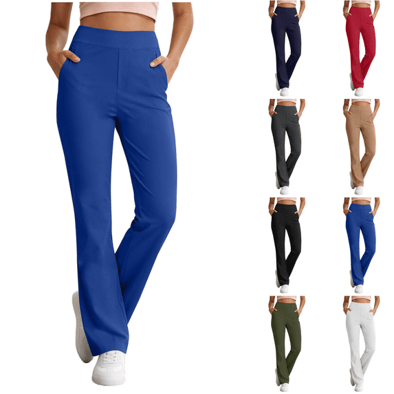 SimpleJoyi Womens Pull On Bootcut Pants With Pockets And A Flattering Fit